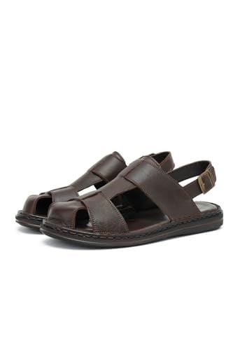 Ducavelli Messina Hakiki Deri Erkek Sandaleti, Hakiki Deri Sandalet, Ortopedik Taban Sandalet, Hafif Deri Sandalet