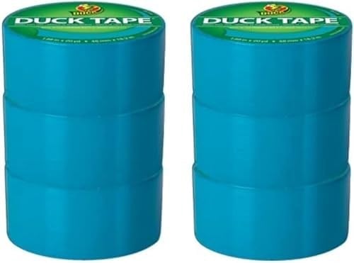 Duck Marka 1311000_C Duck Renkli Koli Bandı, 6 Rulo, Elektrik Mavisi