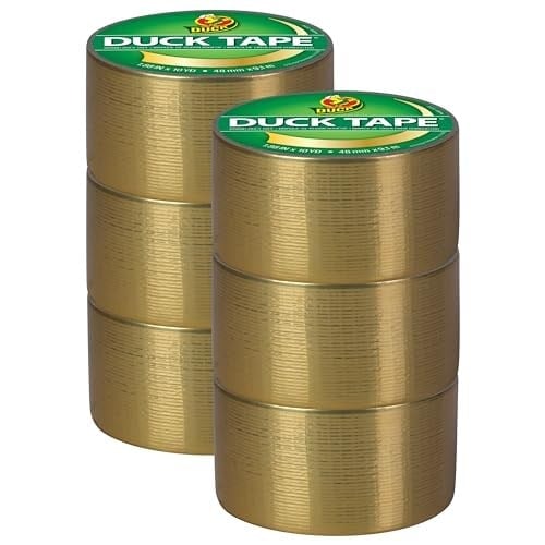 Duck Marka 280748_C Duck Renkli Koli Bandı, 6 Rulo, Metalik Altın