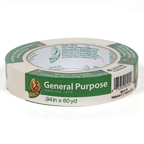 Duck Marka 286655 Genel Amaçlı Maskeleme Bandı, 0,94 İnç x 60 Yard, Bej, Paket başına 36 Rulo