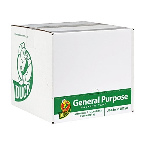Duck Marka 286655 Genel Amaçlı Maskeleme Bandı, 0,94 İnç x 60 Yard, Bej, Paket başına 36 Rulo