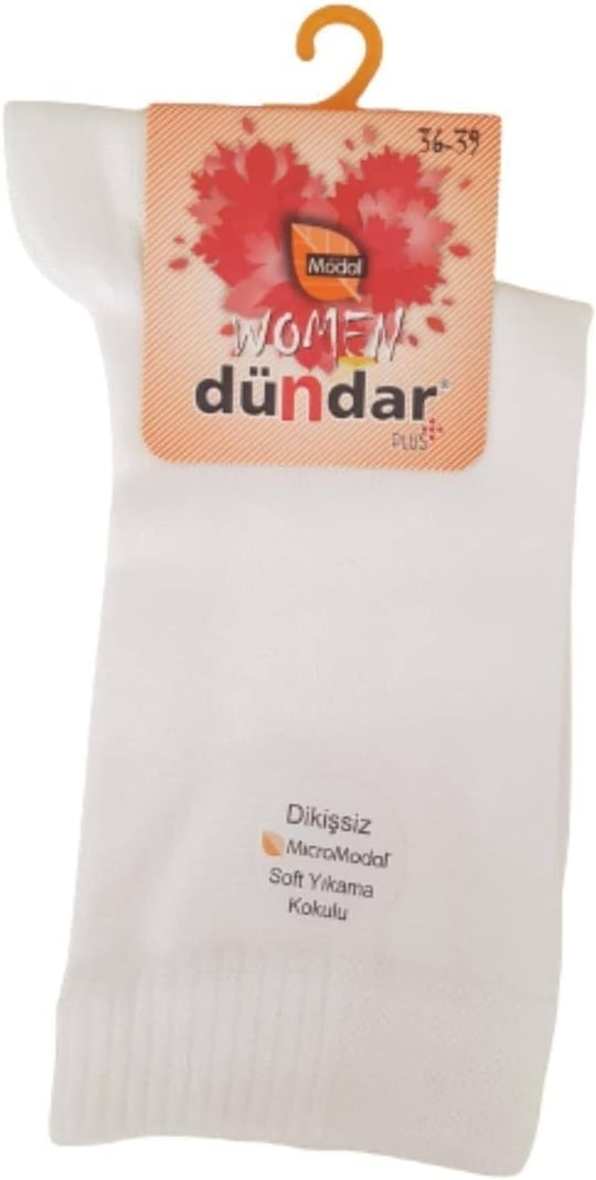 Dündar 12 Çift Karışık Renk Kadın Dikişsiz Modal Çorap Çok Renkli 36-40