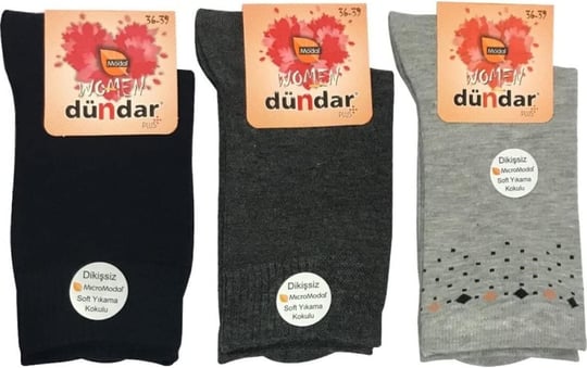 Dündar 6 Çift Beyaz Renk Kadın Dikişsiz Modal Çorap Beyaz 36-40