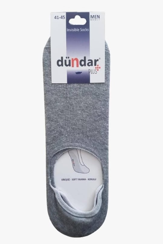 Dündar 6 Çift Gri Renk Dikişsiz Arkası Slikonlu Babet Çorap Gri 41-45