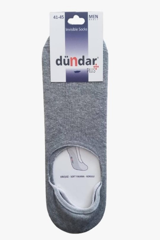 Dündar 6 Çift Gri Renk Dikişsiz Arkası Slikonlu Babet Çorap Gri 41-45
