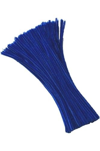 Dünya Magnet Koyu Mavi Renkli Şönil, 25 Adet Eğitici Şönil Seti, Tüylü Tel, 30 Cm, Peluş Tel