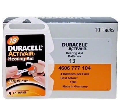 Duracell 60x Activair Tip 13 Turuncu işitme cihazı pili