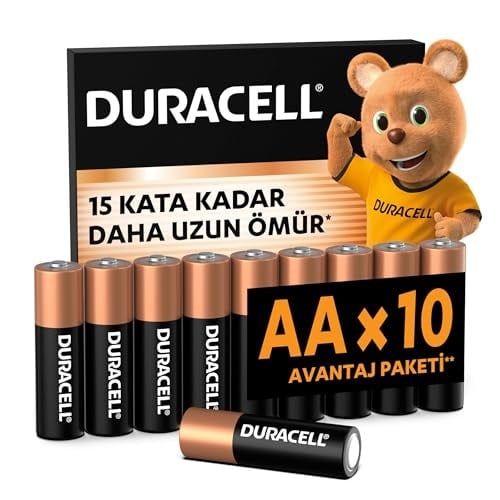 Duracell AA Alkalin Kalem Pil (10Lu Paket) 1,5 V Lr6/Mn1500