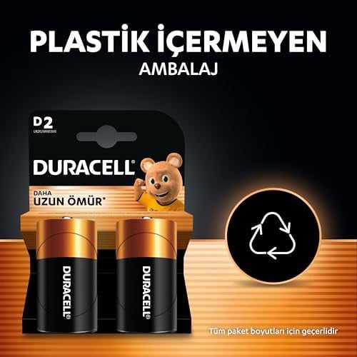 Duracell Alkalin D Piller, 2’li paket