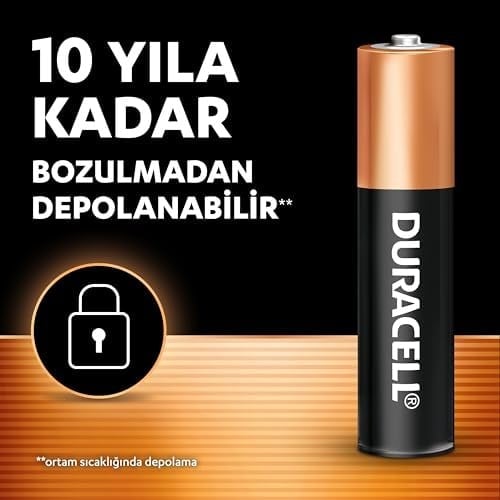 Duracell Basic AAA Alkalin Ince Kalem Pil (10Lu Paket) – 1,5V – Daha Uzun Ömürlü – Günlük Cihazlar Için Güvenilir Güç – Plastik Içermeyen Ambalaj - Mn2400