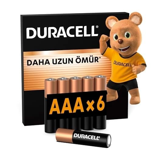 Duracell Basic AAA Alkalin Ince Kalem Pil (6Lı Paket) – 1,5V – Daha Uzun Ömürlü – Günlük Cihazlar Için Güvenilir Güç – Plastik Içermeyen Ambalaj - Mn2400