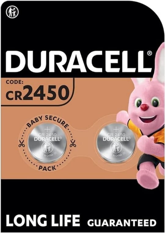 Duracell CR2450 düğme pil (2 adet), CR 2450 lityum düğme pil 3 V