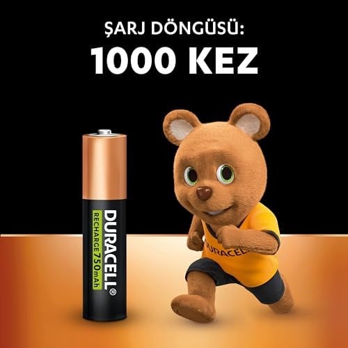 Duracell Şarj Edilebilir AAA Ince Kalem Pil (2Li Paket) 750 Mah Nimh, 1000 Sarj Döngüsü, Önceden Sarj Edilmiştir - Seçenekler: 750mAh, 750mAh 2li paket