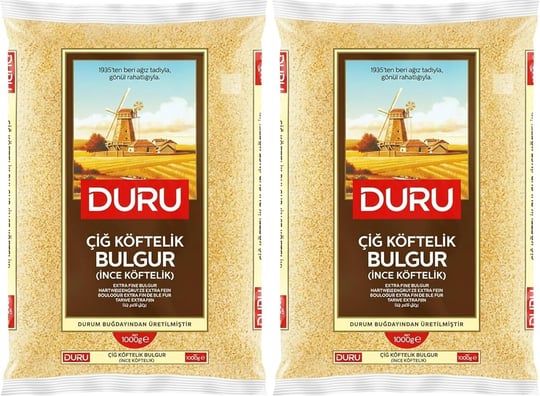 Duru Çiğ Köftelik Bulgur, 1 kg,%100 Doğal ve Sertifikalı, Yüksek Lif ve Protein İçerir, GDO İçermez, Pirinç Alternatifidir