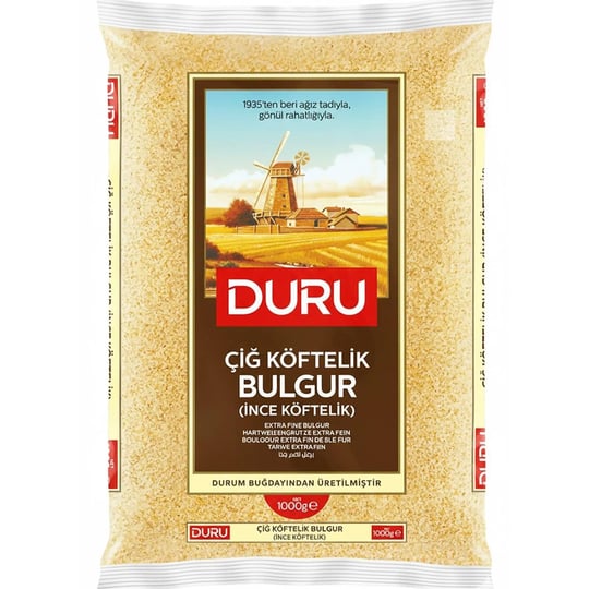 Duru Çiğ Köftelik Bulgur, 1 kg,%100 Doğal ve Sertifikalı, Yüksek Lif ve Protein İçerir, GDO İçermez, Pirinç Alternatifidir