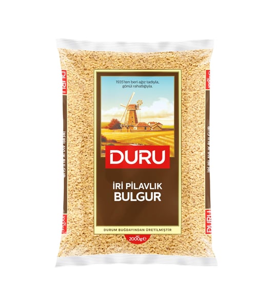 Duru İri Pilavlık Bulgur 2000g – Doğal Taş Değirmende Üretilmiş, Lif ve Protein Kaynağı, Dolma ve Pilavlar İçin İdeal