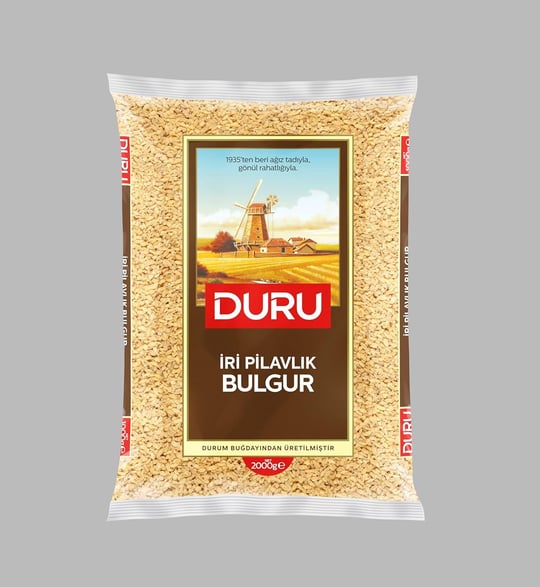Duru İri Pilavlık Bulgur 2000g – Doğal Taş Değirmende Üretilmiş, Lif ve Protein Kaynağı, Dolma ve Pilavlar İçin İdeal
