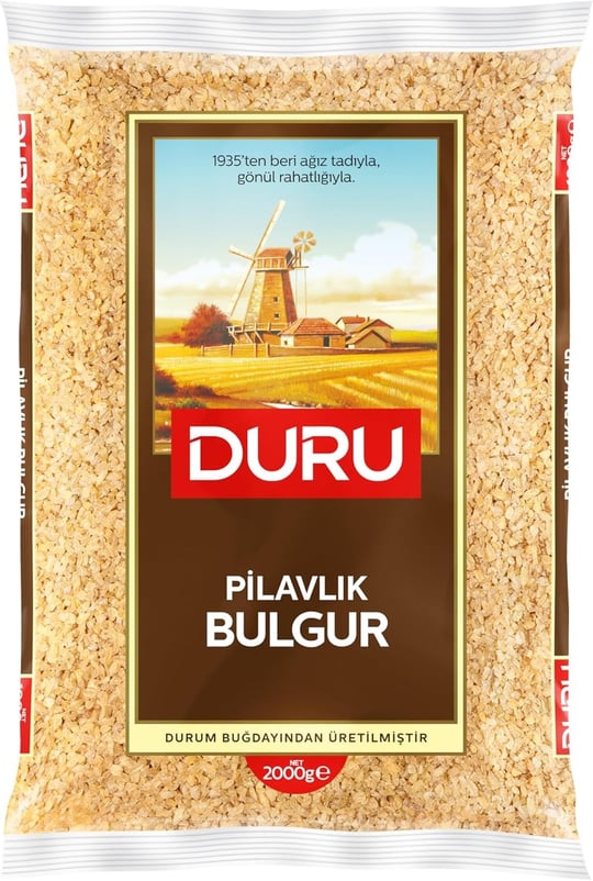 Duru Pilavlık Bulgur 2000g – Doğal Taş Değirmende Üretilmiş, Yüksek Lif ve Protein Kaynağı, Düşük Yağ