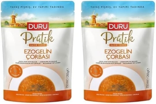 Duru Pratik Hazır Çorbası 250ml – Katkısız & Koruyucusuz, Anında Sıcak Lezzet! (Ezogelin) 2li paket