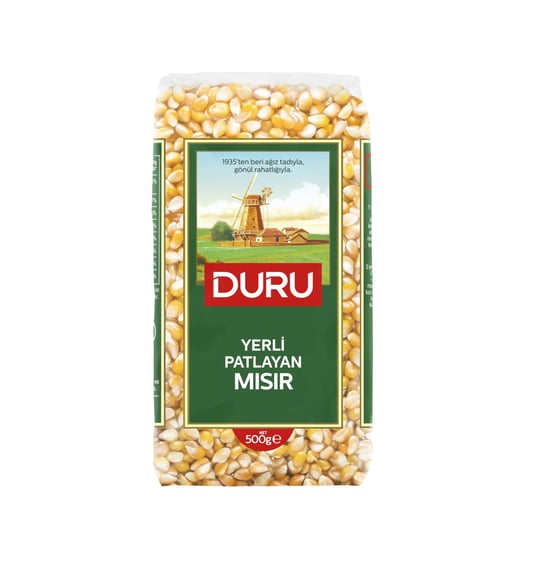 Duru Yerli Patlayan Mısır 500g –%99 Patlama Oranı, Yüksek Lif İçeriği, GDO İçermez