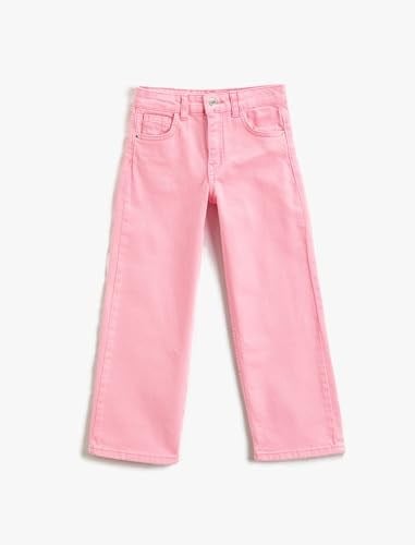 Düz Paça Cepli Rahat Kesim Kot Pantolon - Straight Jean Beli Ayarlanabilir Lastikli