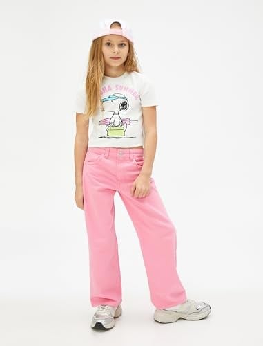 Düz Paça Cepli Rahat Kesim Kot Pantolon - Straight Jean Beli Ayarlanabilir Lastikli