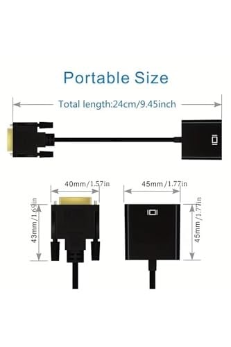 DVI To VGA Dönüştürücü HD 1080 P DVI Erkek 24+1 Pin VGA Dişi Video Kablosu HDTV PS3 PS4 PC İçin Siyah