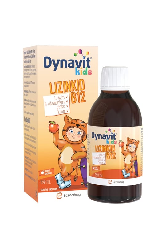 Dynavit Kids Lizinkid-B12 Şurup 150mL- Yemek Zamanı – Çocuk L-lizin Aminoasit Destek, B Vitamin, Krom, Çinko