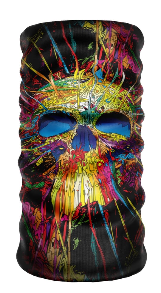 e taktik ® DeBuff Collar Skull Rainbow Boyunluk Bandana