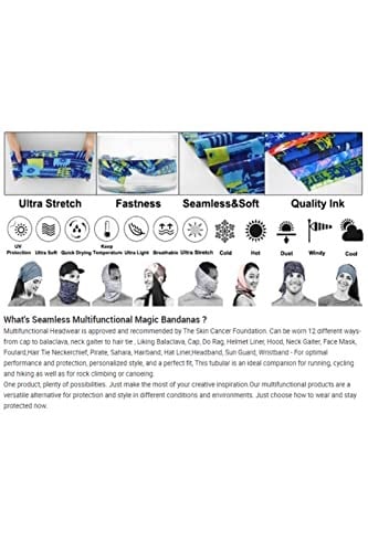 e taktik Multifunctional Comic Book Reactions Seamless Knitting UV+ Neckerwear Face Mask Headband Bandana Do Rag Hairband
