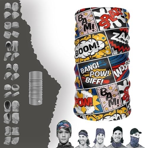 e taktik Multifunctional Comic Book Reactions Seamless Knitting UV+ Neckerwear Face Mask Headband Bandana Do Rag Hairband