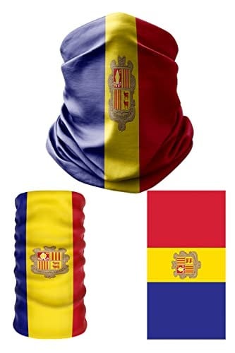 e taktik Multifunctional Flag of Andorra Seamless UV+Face Mask Headband Bandana Do Rag Hairband