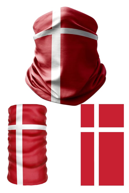 e taktik Multifunctional Flag of Denmark Seamless UV+Face Mask Headband Bandana Do Rag Hairband