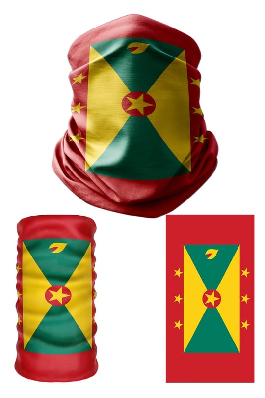 e taktik Multifunctional Flag of Grenada Seamless UV+Face Mask Headband Bandana Do Rag Hairband