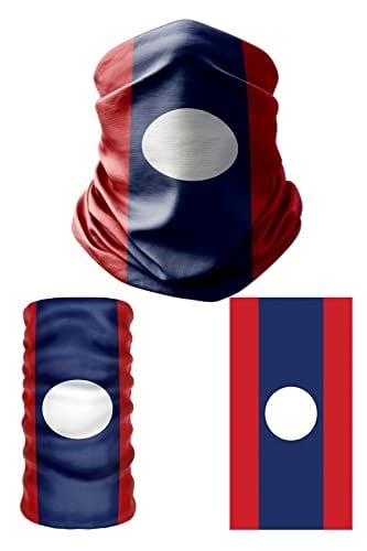 e taktik Multifunctional Flag of Laos Seamless UV+Face Mask Headband Bandana Do Rag Hairband