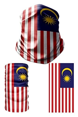 e taktik Multifunctional Flag of Malaysia Seamless UV+Face Mask Headband Bandana Do Rag Hairband