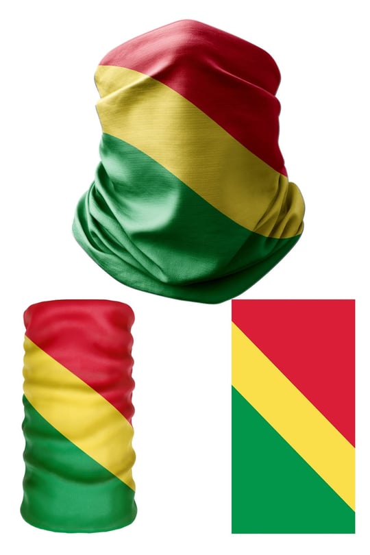 e taktik Multifunctional Flag of the Republic of the Congo Seamless UV+ Headband Bandana Do Rag Hairband