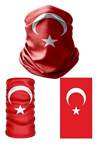 e taktik Multifunctional Flag of Turkey Seamless UV+Face Mask Headband Bandana Do Rag Hairband
