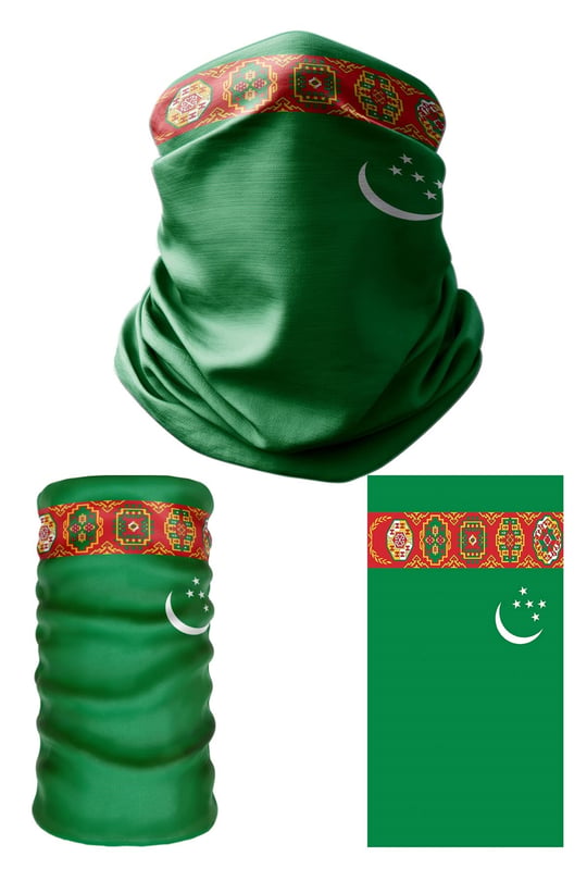 e taktik Multifunctional Flag of Turkmenistan Seamless UV+Face Mask Headband Bandana Do Rag Hairband