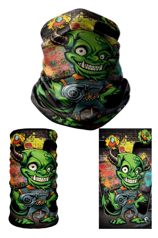 e taktik Multifunctional Green Devil Seamless Knitting UV+ Neckerwear Face Mask Headband Bandana Do Rag Hairband