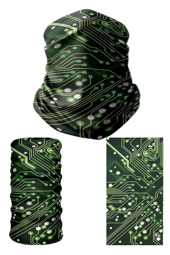 e taktik Multifunctional Green Electronic Circuit Seamless Knitting UV+ Neckerwear Face Mask Headband Bandana Do Rag Hairband