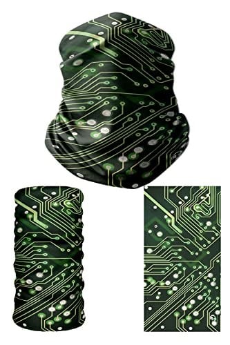 e taktik Multifunctional Green Electronic Circuit Seamless Knitting UV+ Neckerwear Face Mask Headband Bandana Do Rag Hairband