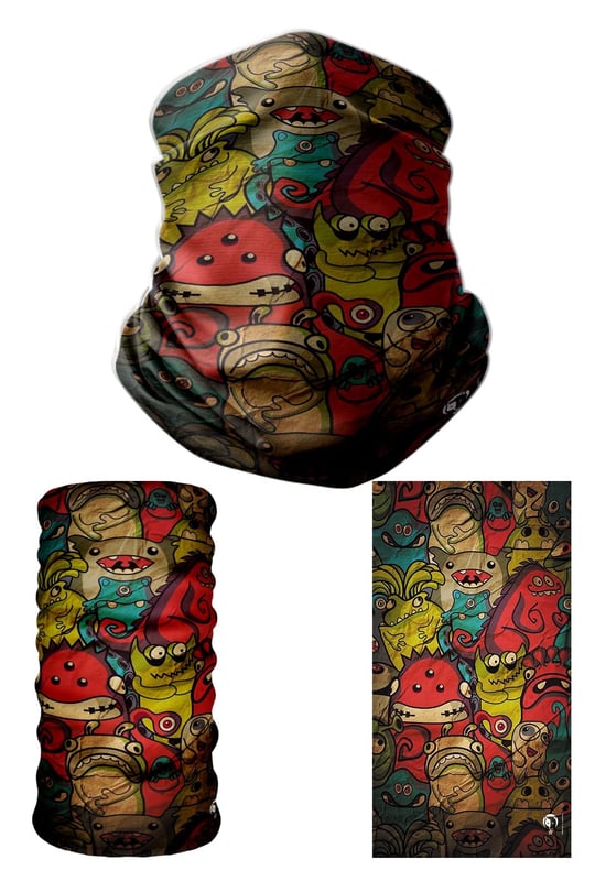 e taktik Multifunctional Monsters World Seamless Knitting UV+ Neckerwear Face Mask Headband Bandana Do Rag Hairband