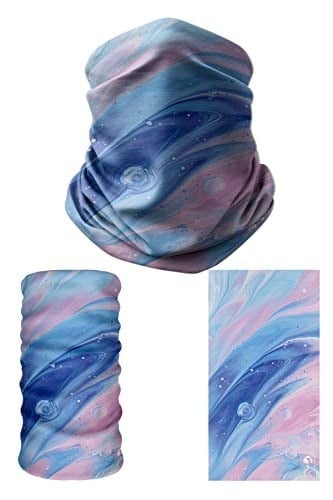 e taktik Multifunctional Pink-Blue Paint Seamless Knitting UV+ Neckerwear Face Mask Headband Bandana Do Rag Hairband