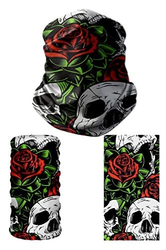 e taktik Multifunctional Rose Skull Seamless Knitting UV+ Neckerwear Face Mask Headband Bandana Do Rag Hairband