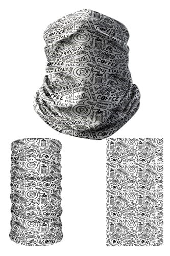 e taktik Multifunctional World of Coffees Seamless Knitting UV+ Neckerwear Face Mask Headband Bandana Do Rag Hairband