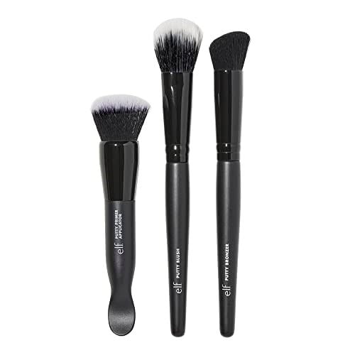 e.l.f. Macun Araçları Üçlü, Macun Ürünleri İçin 3lü Yüz Makyaj Fırçası Seti, Macun Astarı, Allık ve Bronzlaştırıcı, Vegan ve Hayvanlar Üzerinde Denenmemiş Olarak Kolayca Karıştırmanıza Yardımcı Olur