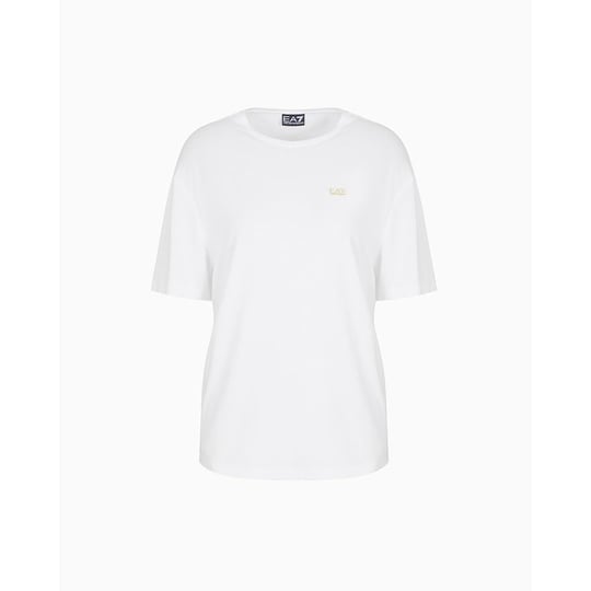 EA7 Kadın Bisiklet Yaka T-Shirt, Beyaz, M Beden