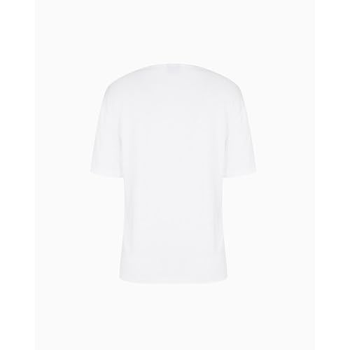 EA7 Kadın Bisiklet Yaka T-Shirt, Beyaz, M Beden