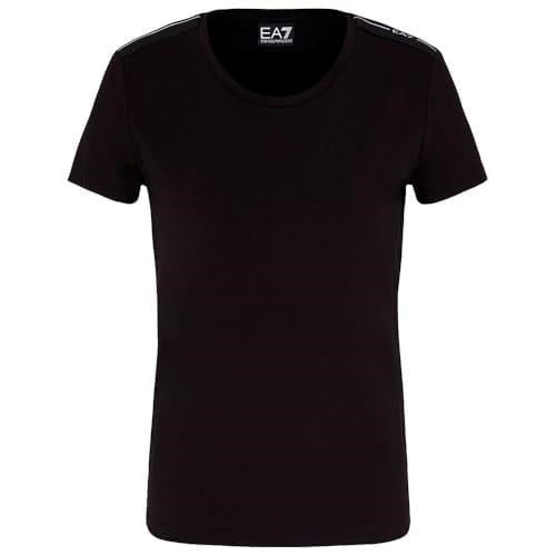 EA7 Kadın Bisiklet Yaka T-Shirt, Siyah, M Beden
